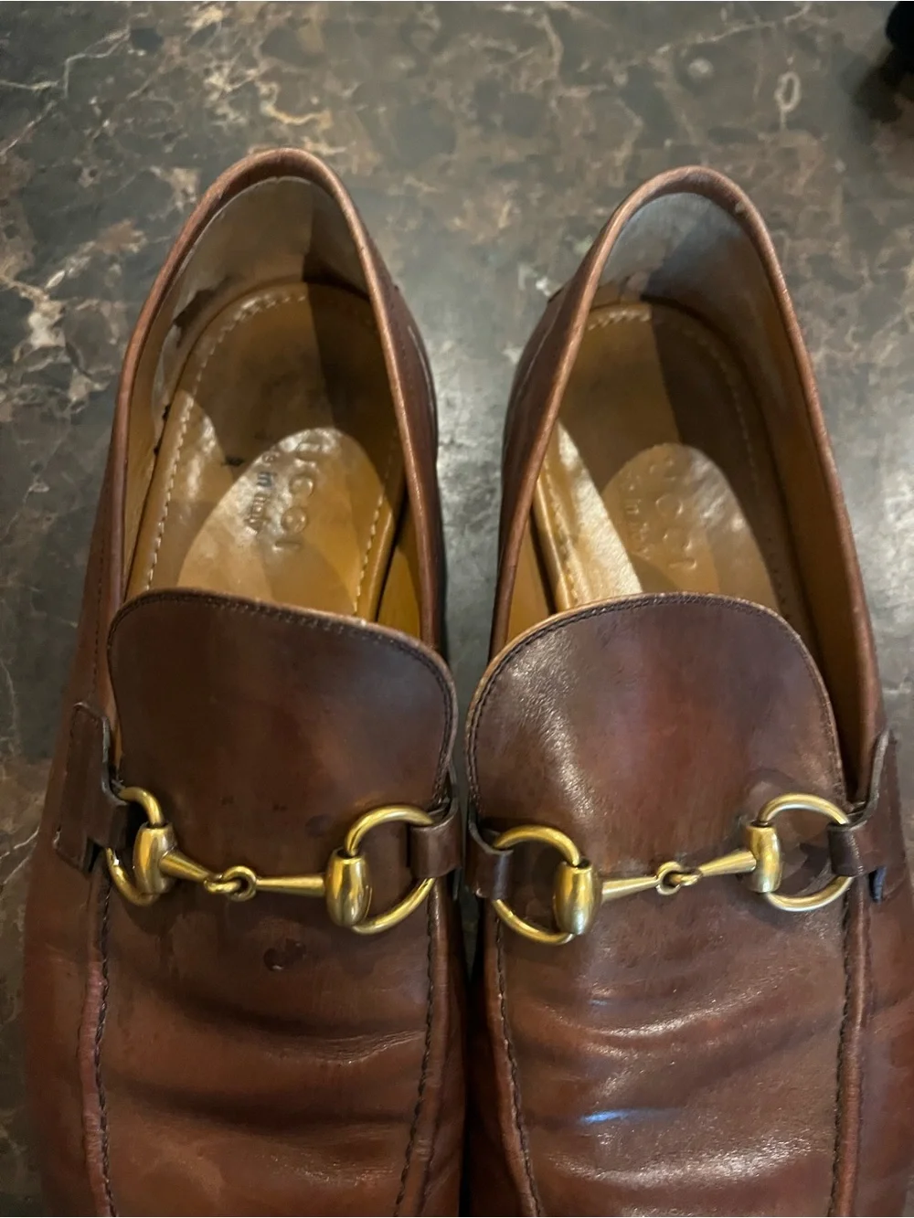 Vintage Gucci Men's Brown Leather Loafers